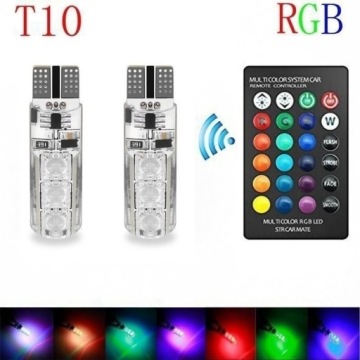 T10 W5W LED BULB RGB DIODE WITH REMOTE CONTROL COLORS