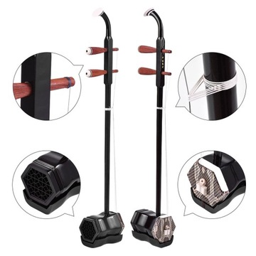 Erhu Chiński 2-strunowy skrzypce Skrzypce Strunowy instrument muzyczny Ciem