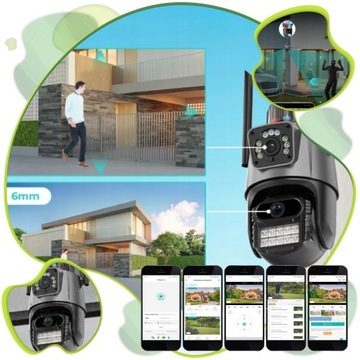 ДВОЙНАЯ НАРУЖНАЯ КАМЕРА, ПОВОРОТНАЯ НА 270 ГРАДУСОВ, 4 МП ЗУМ, Wi-Fi, 2 объектива