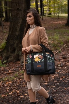 СУМКА ДЛЯ КОЛЯСКИ FOREST ADVENTURE ИЗ ЭКО КОЖИ, БЕЛАЯ