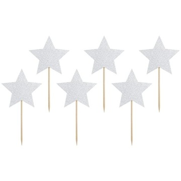 Flagietki do muffinek Gwiazdki Unicorn 6szt.