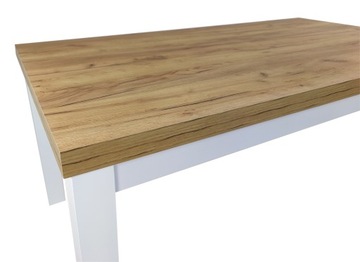 Белый раздвижной стол 100х200/300 Дуб Craft Salon