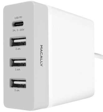 Зарядное устройство Macally 4-PORT 72W 2.4A USB-C PD