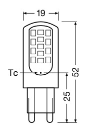 СВЕТОДИОДНАЯ КАПСУЛЬНАЯ ЛАМПА G9 4,2 Вт=40 Вт 4000K 470LM OSRAM 360°