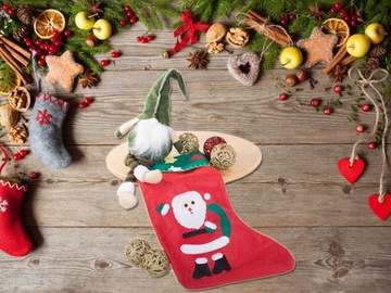 РОЖДЕСТВЕНСКИЙ НОСОК ДЛЯ ПОДАРКОВ СВЯТЫХ САНТА СУМКА