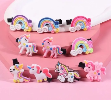 SPINKI do włosów JEDNOROŻEC klamry ozdoby zestaw 10 sztuk PREZENT