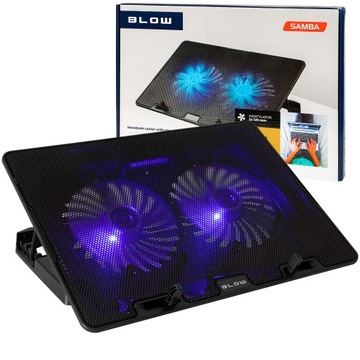 PODSTAWKA PODKŁADKA CHŁODZĄCA LAPTOP 12-17 REGULOWANA 2 WENTYLATORY USB LED