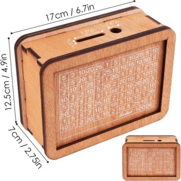 Копилка деревянная со стойкой для разметки 17х12,5х7 Светло-Коричневая