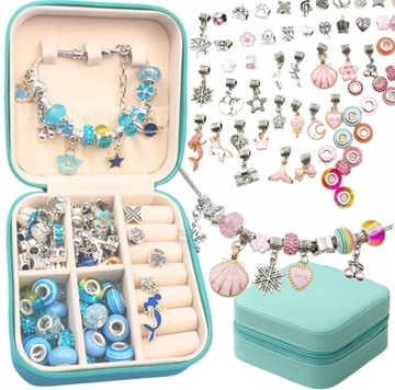 ZESTAW DO ROBIENIA BRANSOLETEK CHARMS ZAWIESZKI plus Kuferek