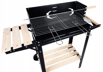 Садовый угольный гриль на колесах, большой гриль, ПОЛКИ, гриль + свободная щетка.