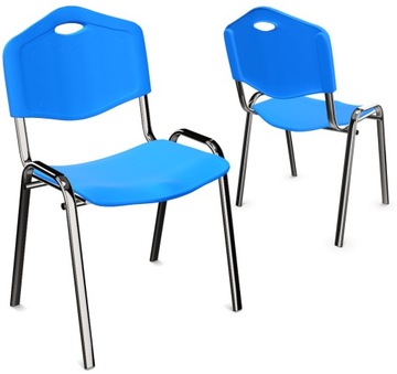 KRZESŁO DO POCZEKALNI PLASTIKOWE ISO-PL NIEBIESKIE