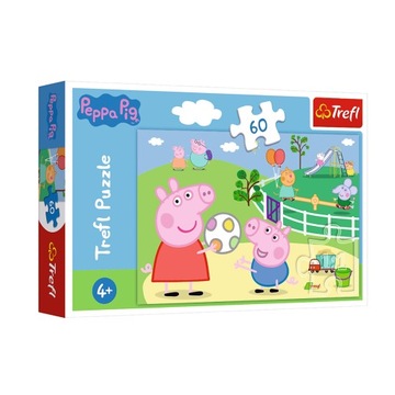 PUZZLE 60 ELEMENTÓW ŚWINKA PEPPA ZABAWY W GRONIE PRZYJACIÓŁ TREFL 3567