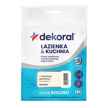 Tester próbnik farby Dekoral Łazienka&Kuchnia morelowy pastelowy 0,03L