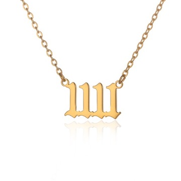 Stainless Steel Angel Number Bar Necklace 1111