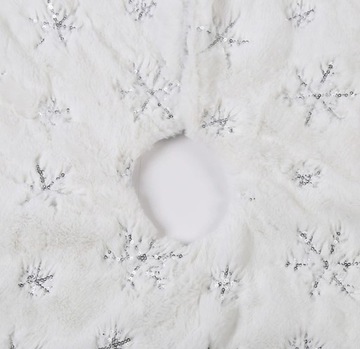 DYWANIK POD CHOINKĘ MATA BIAŁY GWIAZDKI SREBRNE DYWAN 90 CM NA PREZENTY