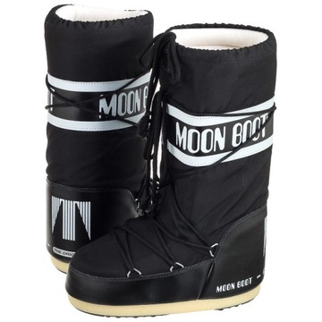 Buty Damskie Śniegowce Wysokie Moon Boot Nylon Czarne