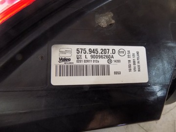 SEAT ATECA 2016- SVĚTLO LEVÝ ZADNÍ LED W BLATNÍK 575945207D