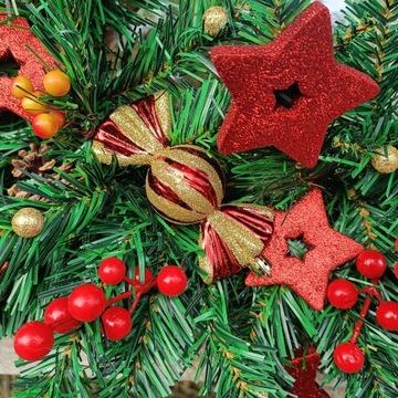 БОЛЬШОЙ РОЖДЕСТВЕНСКИЙ ВЕНОК XXL 60 СМ С ПОДСВЕТКОЙ