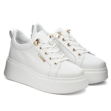 Carinii B8939-L46 białe skórzane sneakersy r 39