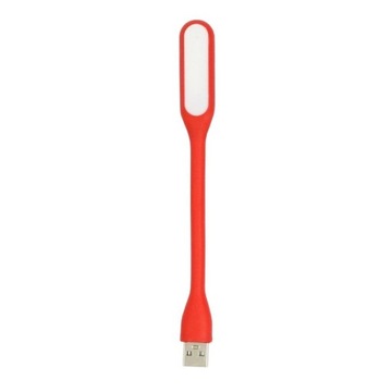 SLIM РЕЗИНОВАЯ ЛАМПА ДЛЯ НОУТБУКА ДЛЯ USB, красная