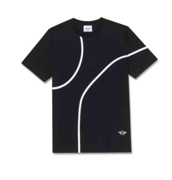 MINI OE T-shirt męski okrągły dekolt czarno biały rozmiar L