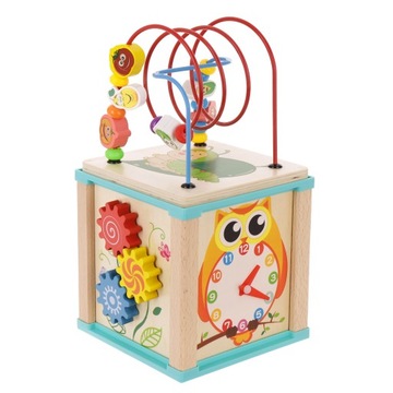 МОНТЕССОРИ РАЗВИВАЮЩИЙ КУБ ДЕРЕВЯННЫЙ ЛАБИРИНТ