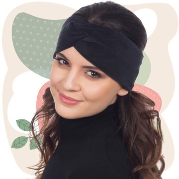 ЖЕНСКАЯ ШИРОКАЯ ЭЛАСТИЧНАЯ ВЕЛЮРОВАЯ ЧЕРНАЯ РЕЗОНА НА ОСЕНЬ-ЗИМУ, ЧЕРНАЯ