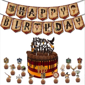 НАБОР ШАРОВ НА ДЕНЬ РОЖДЕНИЯ «ГАРРИ ПОТТЕР» УКРАШЕНИЯ ДЛЯ МАФФИНОВ ТОПЕР ДЛЯ ТОРТА
