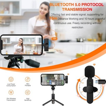 Беспроводной петличный микрофон Bluetooth с дистанционным управлением