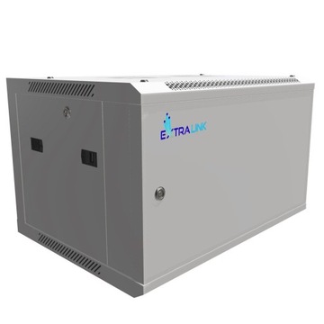 Szafka wisząca rack 6U 600x450 szara z metalowymi