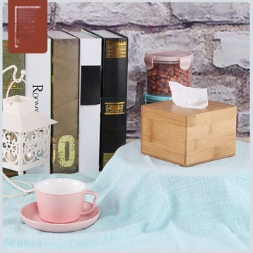 1 шт. ДЕРЕВЯННАЯ КОРОБКА ДЛЯ КВАДРАТНЫХ БАМБУКОВЫХ БУМАЖНЫХ САЛФЕТОК