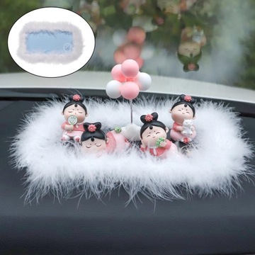 Перьевой противоскользящий коврик, украшение автомобиля Синий телефон