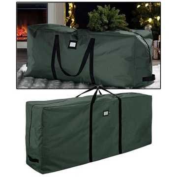 Сверхмощная сумка для хранения рождественской елки с двумя ручками зеленого цвета 122x34x51 см