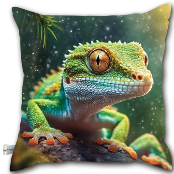 Poduszka dekoracyjna 40x40 /Poduszka z psem/ Poduszka z Gekonem / Gekon