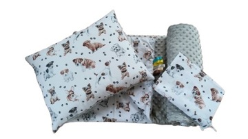 Одеяло Minky + хлопок 120х90 Подушка 40х50 комплект в сумке