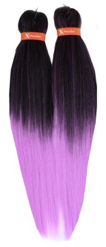 Włosy syntetyczne X-pression 2 kucyki Pre Streched #T1b/LAVENDER