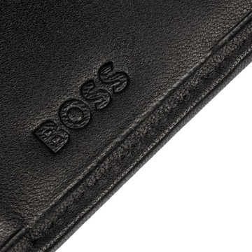 HUGO BOSS skórzany męski portfel duży w pudełku BLACK