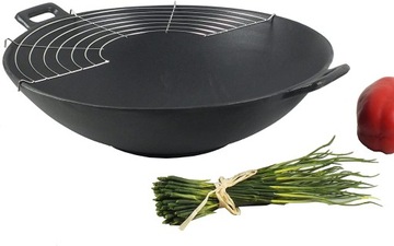 KELA ЧУГУННЫЙ ВОК С КРЫШКОЙ, СТАЛЬНАЯ РУЧКА, 36 СМ