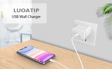 БЫСТРОЕ СЕТЕВОЕ ЗАРЯДНОЕ УСТРОЙСТВО LUOATIP USB-C 20 Вт QC PD