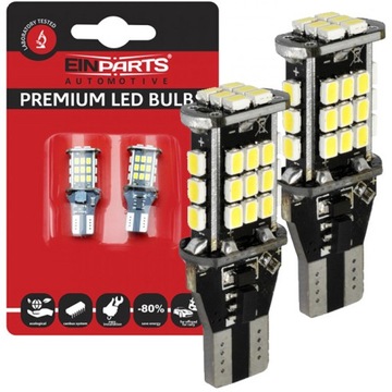 ŻARÓWKI W16W T15 LED CANBUS WSUWANE COFANIA ZIMNA BIEL DIODY 6000K 2SZT/KPL