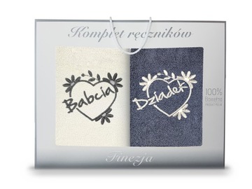 Komplet ręczników w pudełku Babcia Dziadek