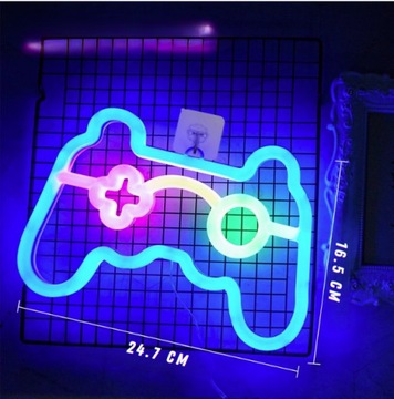 HIT! NEON LED DEKORACYJNY / Lampa LED w kształcie gamepada