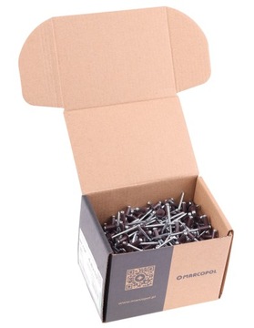 ЗАКЛЕПКИ 4,8 x 10 RAL8017 КОРИЧНЕВЫЕ 500 шт. ЦВЕТ ЗАКЛЕПКИ ШОКОЛАДНО-КОРИЧНЕВЫЙ