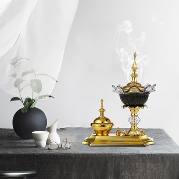 Подставка для благовоний Украшение стола Арабская курильница для украшения черного цвета