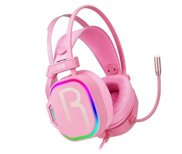 SŁUCHAWKI GAMINGOWE USB MIKROFON PODŚWIETLENIE RGB