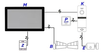 Wideodomofon 5tech Wi-Fi Verus One 84207A UCHWYT KĄTOWY KAMERY ZASILACZ DIN