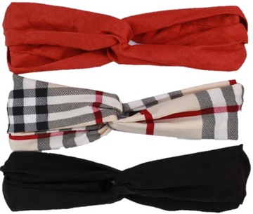 ZESTAW OPASKA TURBAN NA GŁOWĘ DO WŁOSÓW WĘZEŁ OPASKI NA GUMCE LETNIE WZORY