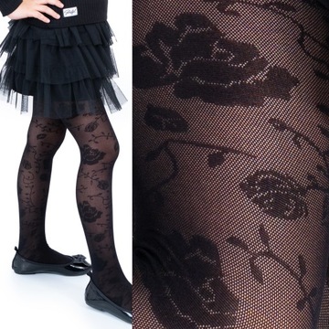 Rajstopy dziewczęce WZORZYSTE rajstopki ażurowe