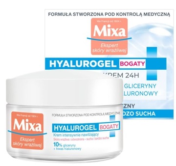 MIXA Hyalurogel BOGATY krem intensywnie nawilżający 50ml