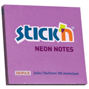 KARTECZKI SAMOPRZYLEPNE STICK'N 76X76 FIOLETOWY